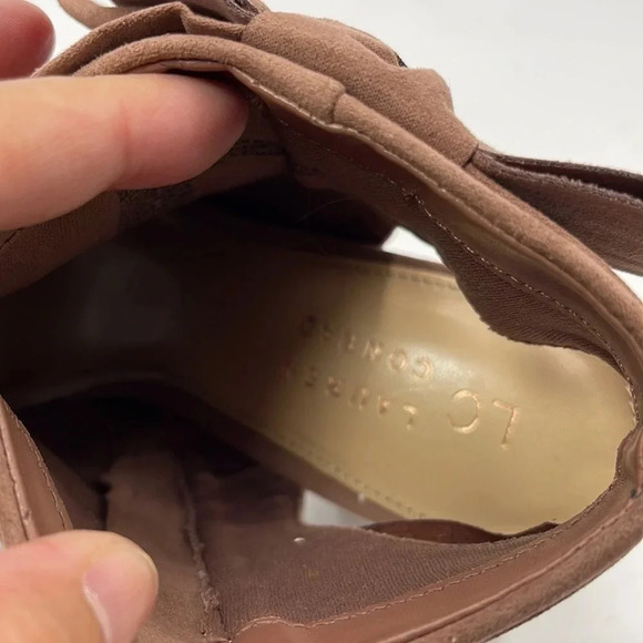 LC Lauren Conrad Womens  Ankle Boots Shoes Bootie Party Mauve Side Bow - Picture 4 of 6